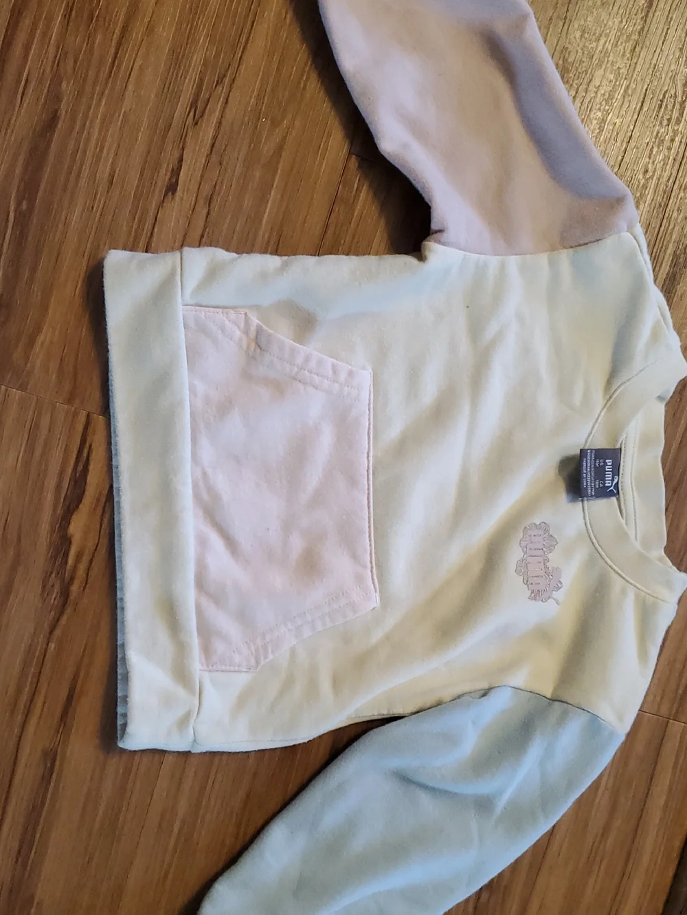 Puma Pastel Colorblock Sweatshirt & Joggers - Cream, Pink, Blue - Picture 4 of 4